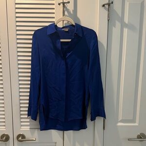Silk Blue Vince Button Down Shirt